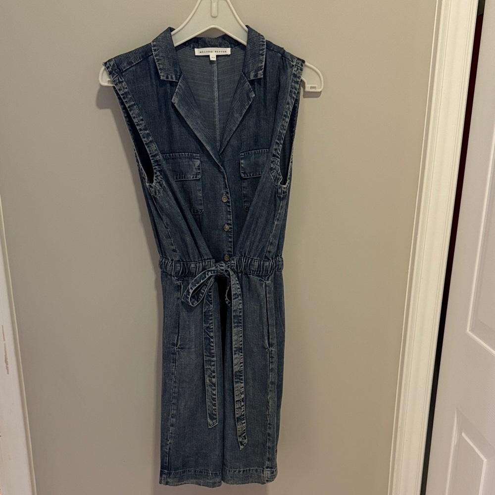MELISSA NEPTON Denim Button-Down Midi Dress